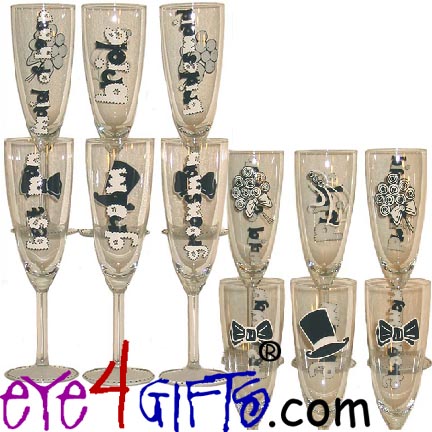 Champagne Flutes Wedding Glasses Hand Painted Wedding Flutes Personalized