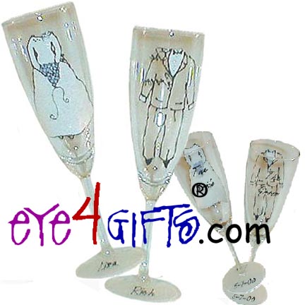 Champagne Flutes Wedding Glasses Hand Painted Wedding Flutes Personalized